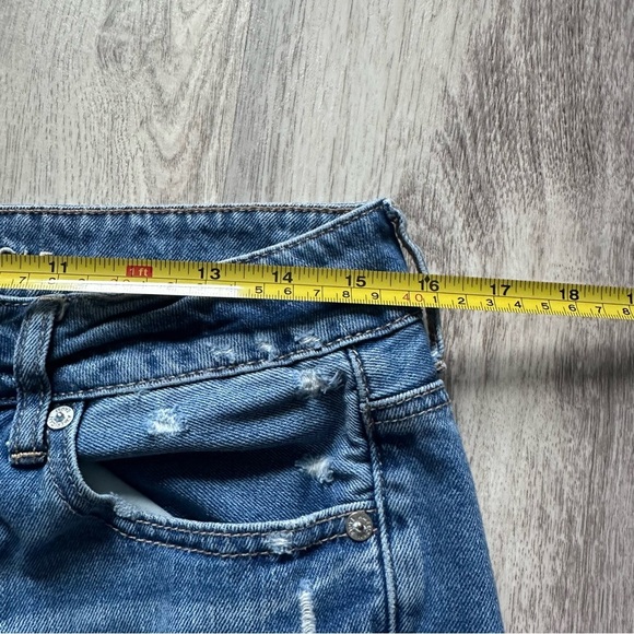 American Eagle Outfitters Jeans Tomgirl Ripped Blue Ankle Denim Pants Size 6 R - Picture 7 of 7